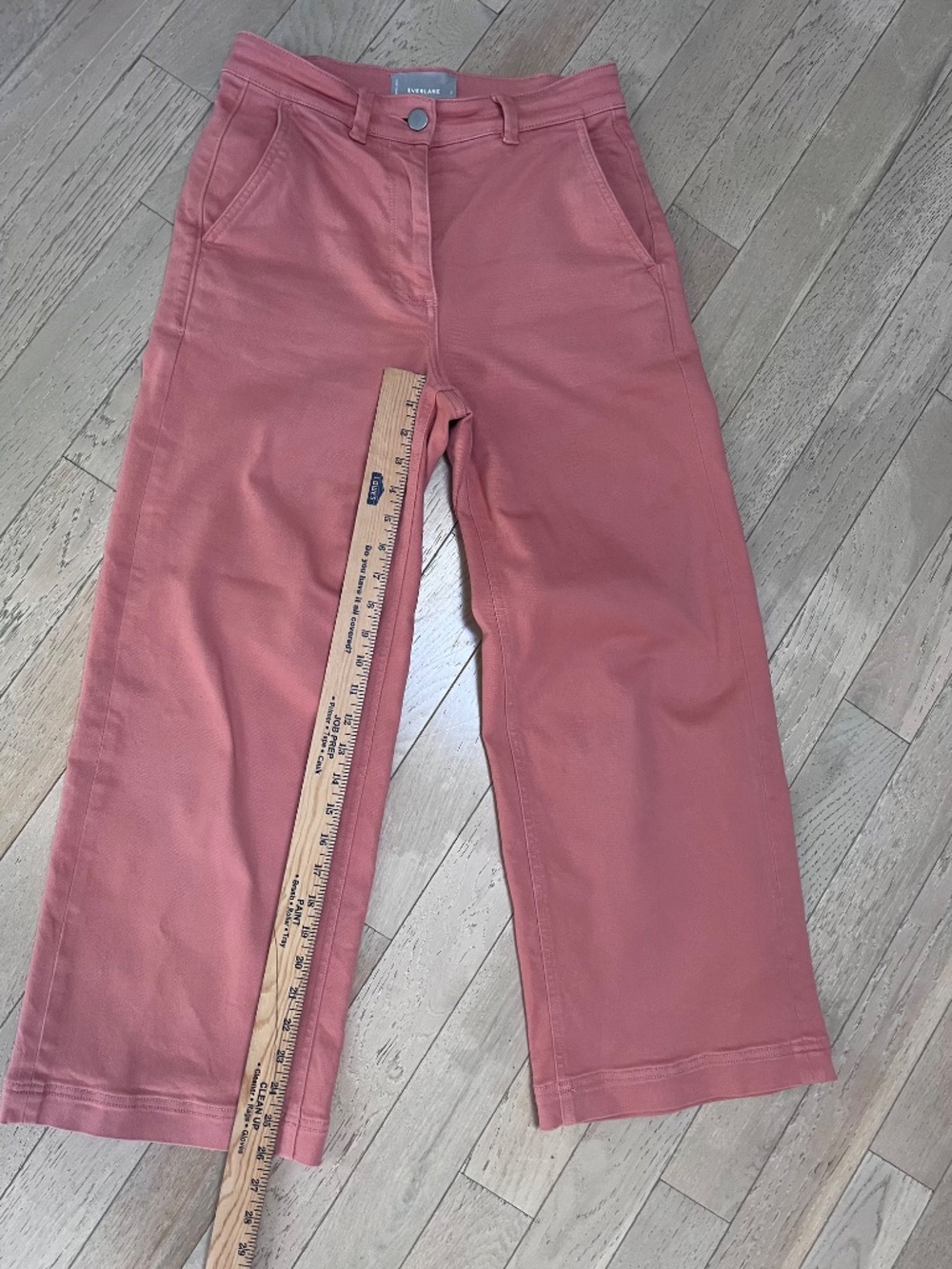 Everlane The Wide-Leg Crop Pant-Coral/Salmon Pink Size 2-Cotton Utility Preppy - Picture 5 of 7